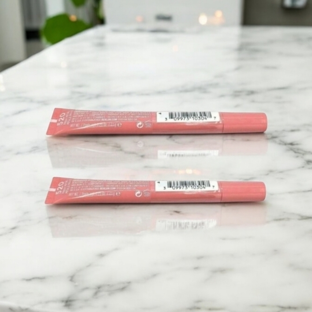 NEW Revlon Kiss Pumping Lipâ Crème. Fresh Petal 520. 2 Pack - Picture 2 of 4